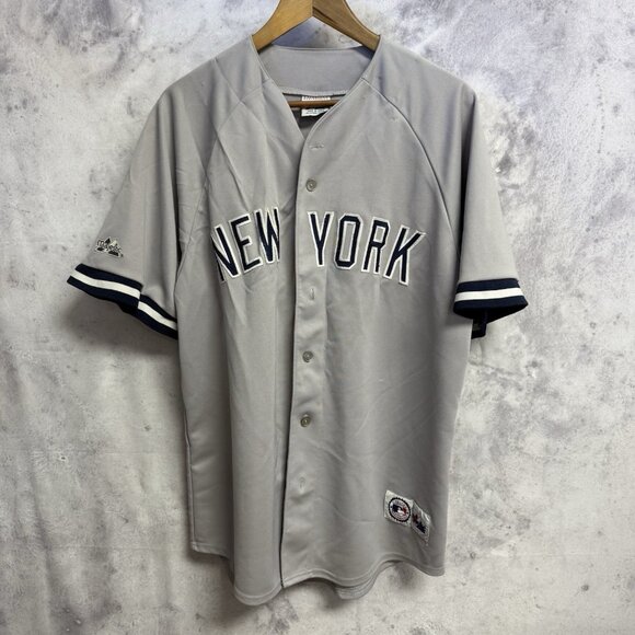 Vintage New York Yankees Majestic Jersey Mens Large Gray Stitched - Picture 2 of 16